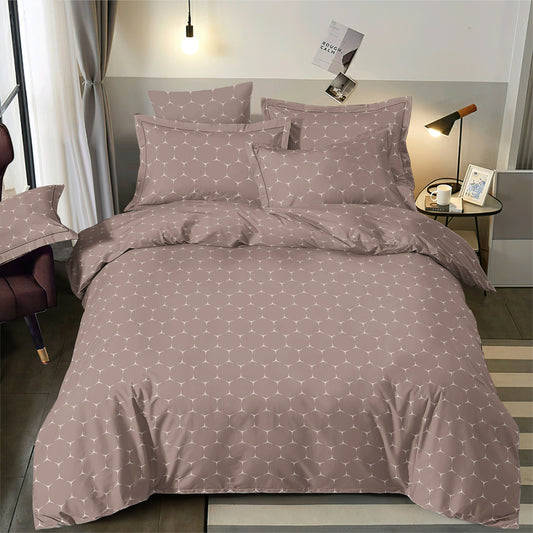 100% Kokvilnas audums - brūns abstrakts raksts 220cm 146 g/m²