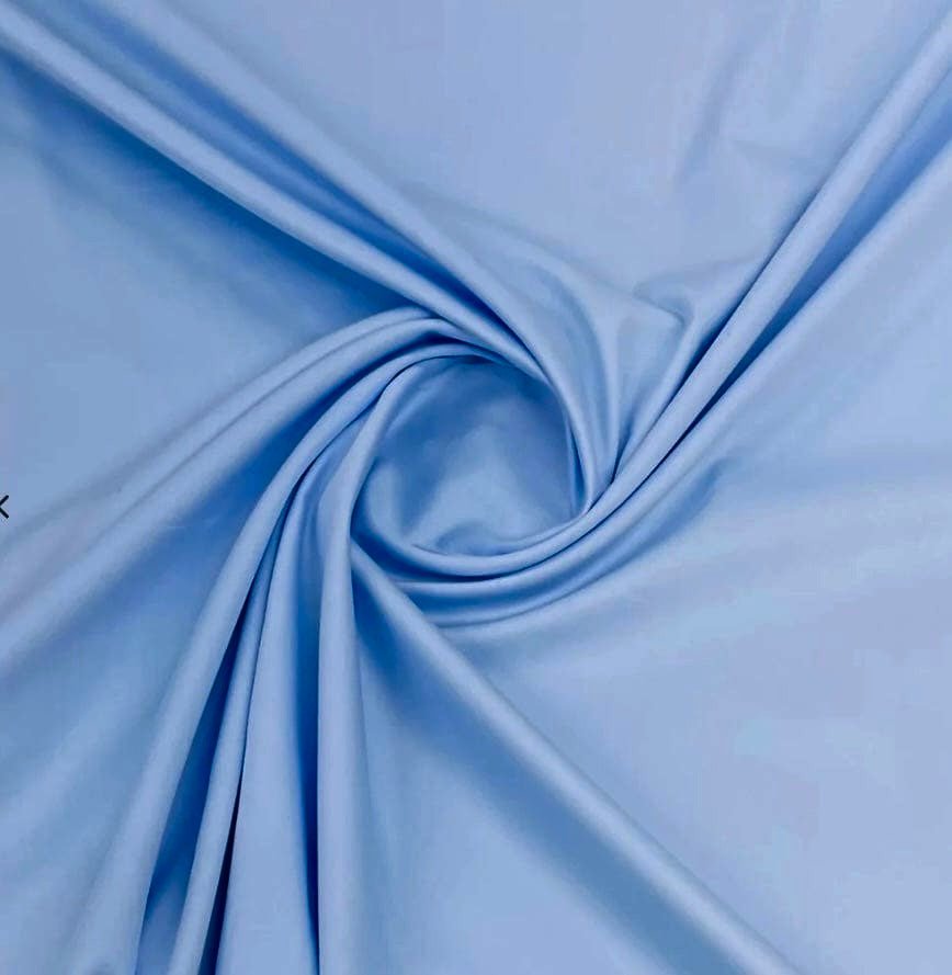100% Kokvilnas audums - debesu zils 220cm 146 g/m²