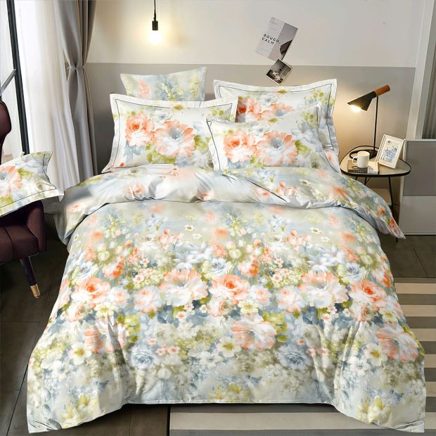 100% Kokvilnas audums - gleznotā pļava 220cm 146 g/m²