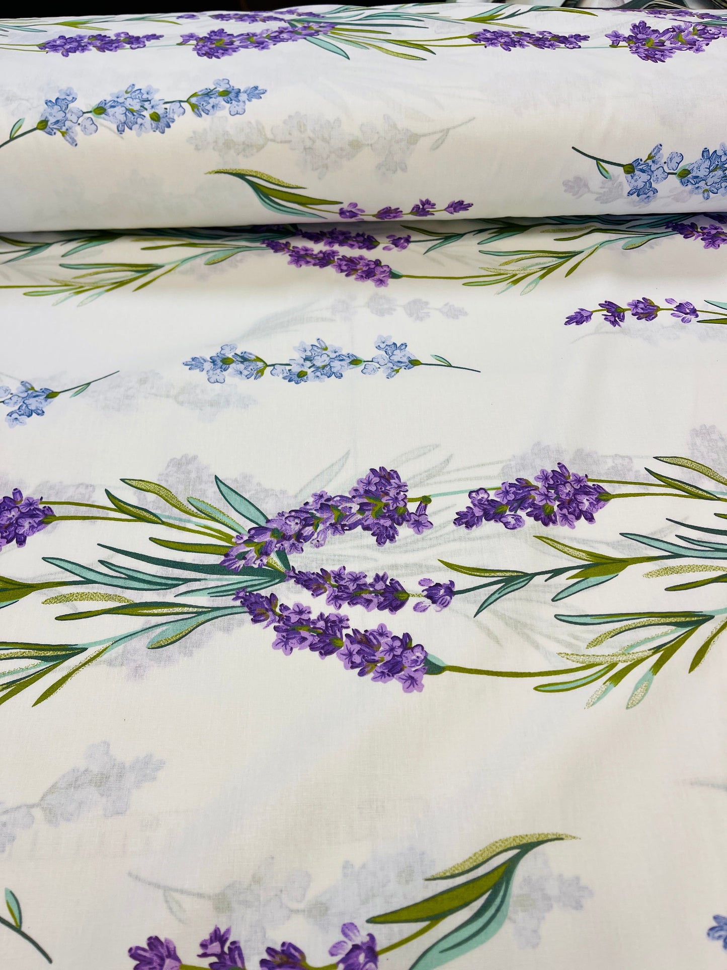 100% Kokvilnas audums - lavanda 220 cm 146 g/m²