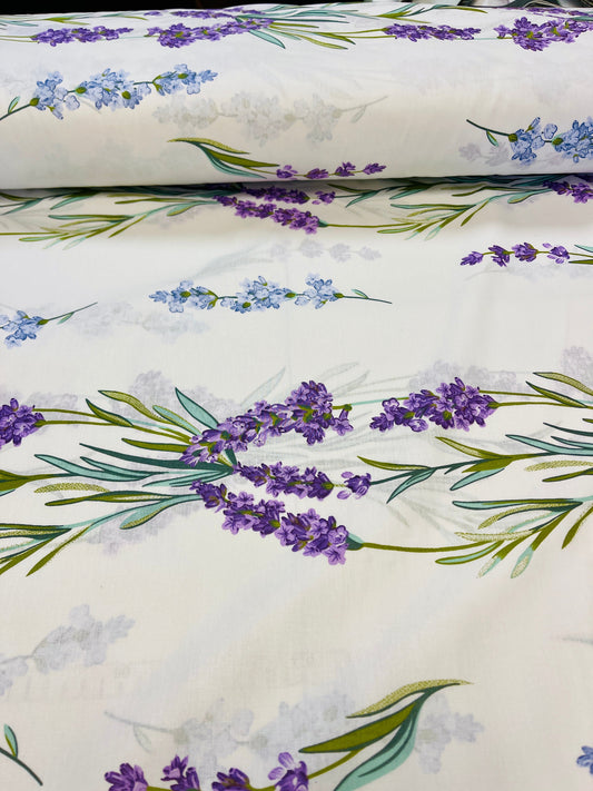 100% Kokvilnas audums - lavanda 220 cm 146 g/m²