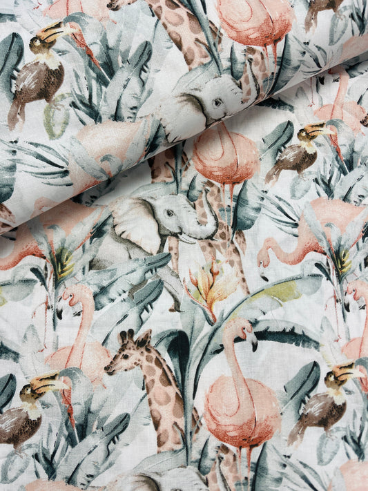 100% Kokvilnas audums - tropi 125 g/m²