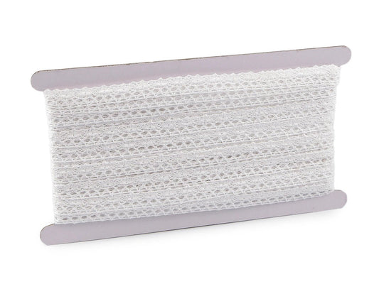 Attēls ar 100% Kokvilnas mežģīne 1,2 cm - balta – pieejams Šarlotes audumi