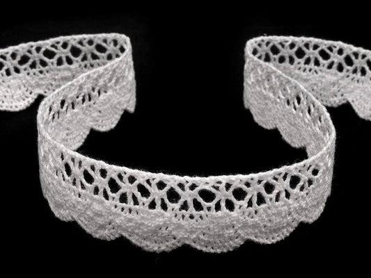 100% Kokvilnas mežģīne - 2,2 cm balta