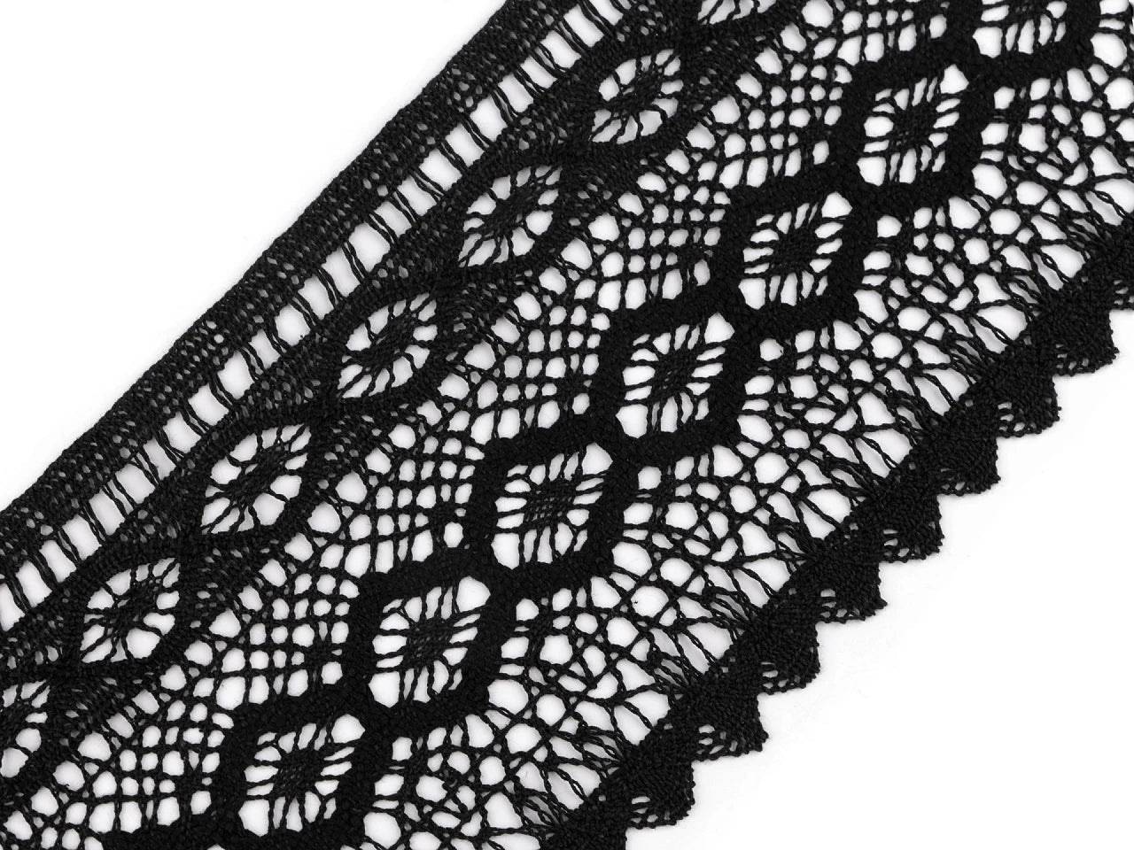 100% Kokvilnas mežģīne|12,5 cm| melna