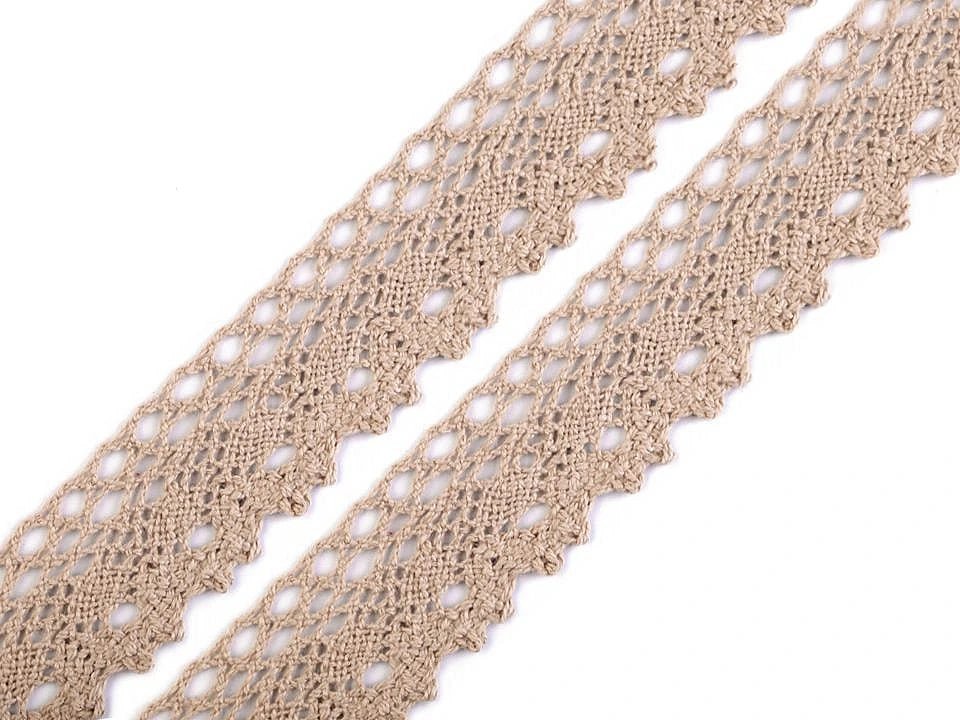 Attēls ar 100% Kokvilnas mežģīne|2,8 cm| krēmkrāsas – pieejams Šarlotes audumi