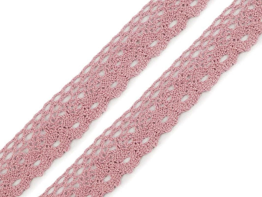 100% Kokvilnas mežģīne|2,8 cm| pūderrozā