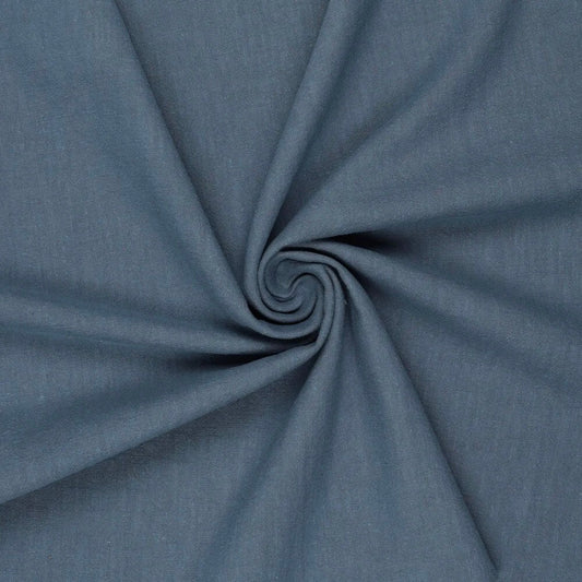 100% Lina audums - dūmakains džinsu tonis 230 g/m²