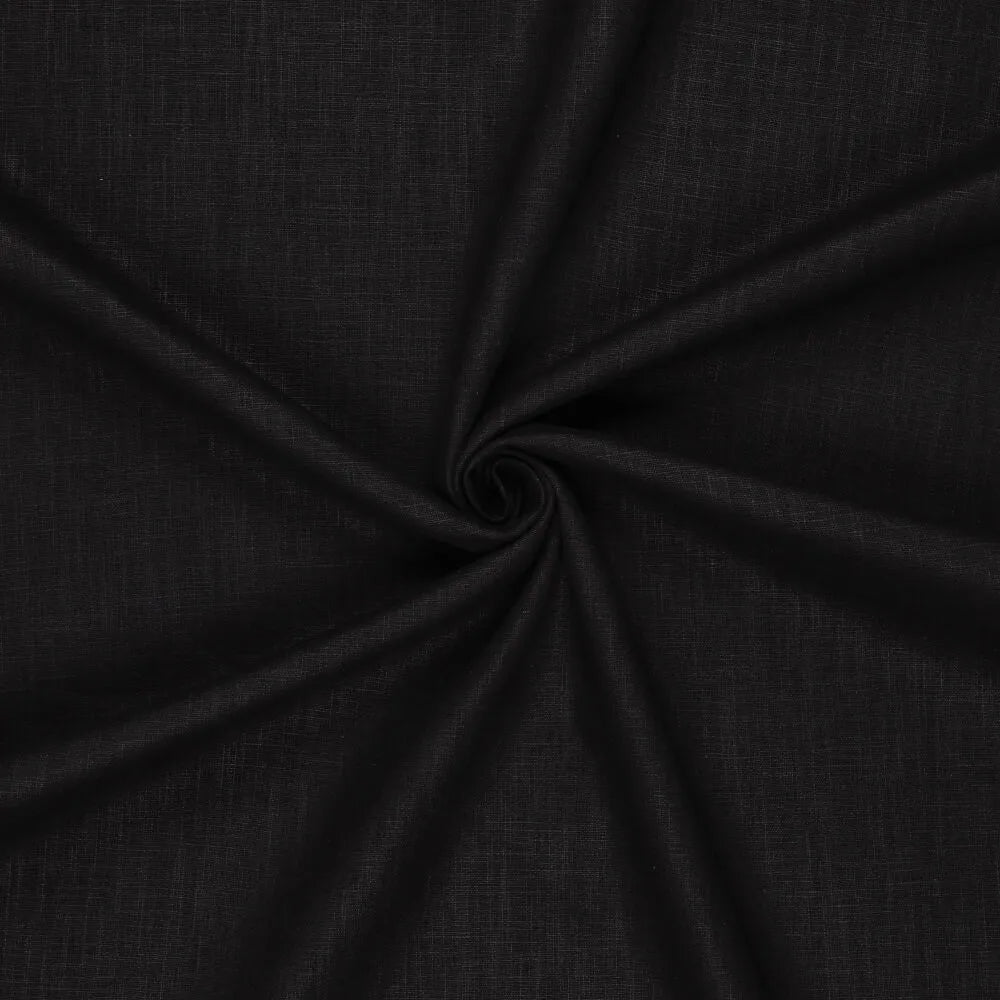 100% Lina audums–melns | 230 g/m² | Enzyme washed