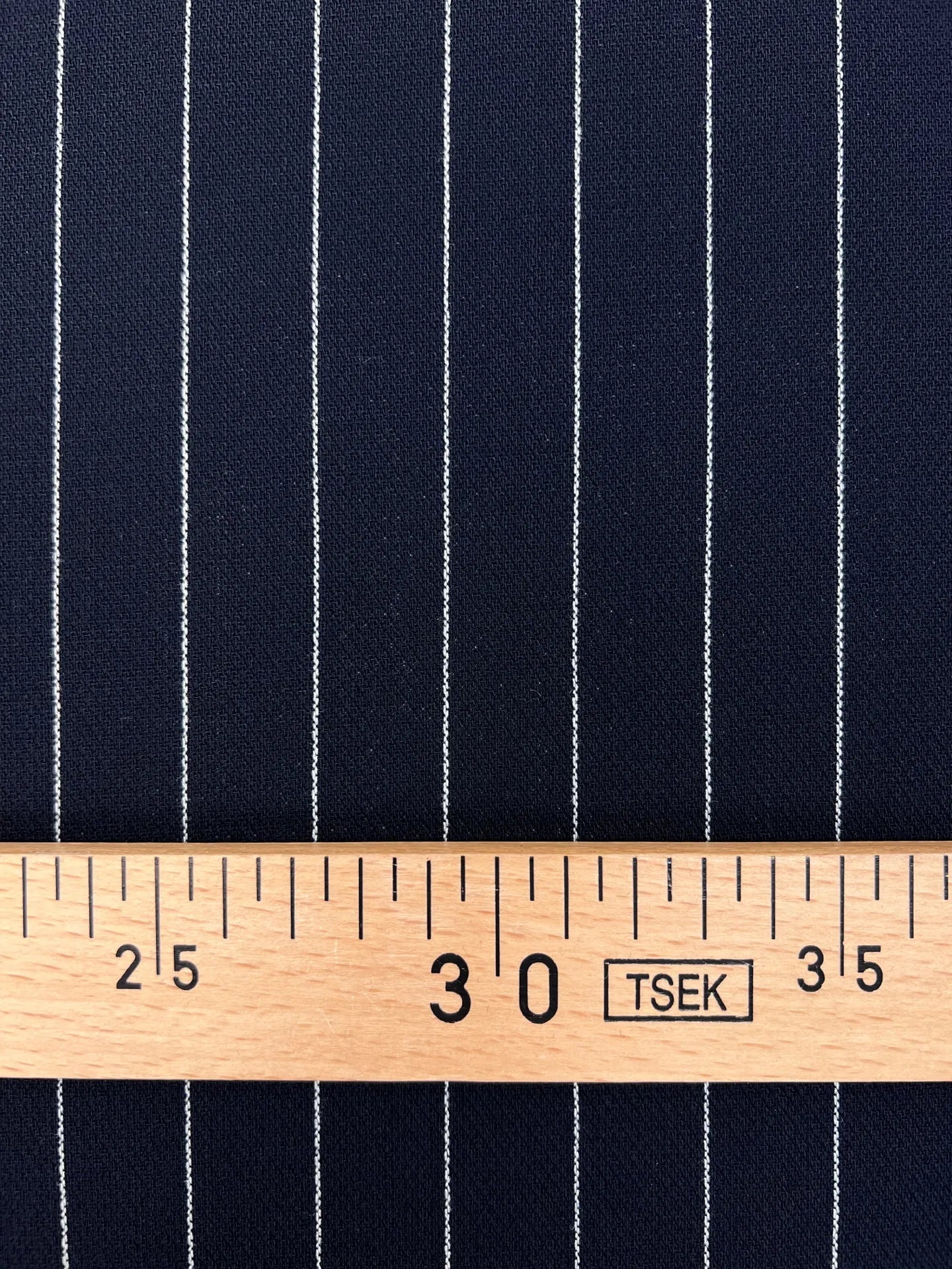 100% Vilnas audums - tumši zils ar baltām svītrām 230 g/m²