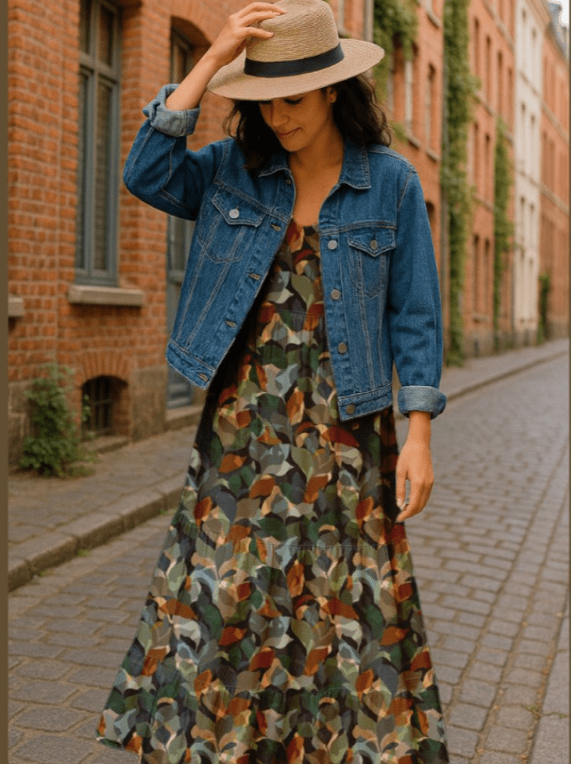 Attēls ar 100% Viskozes audums - raibs motīvs 120 g/m² – pieejams Šarlotes audumi