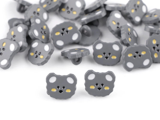 Pogas uz kājiņas 15 mm kaķīši|dažādu toņu