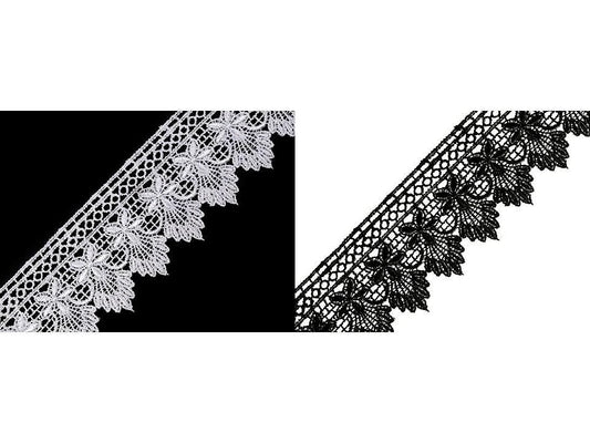 Dekoratīva mežģīņu lente 55 mm-tumši zaļa