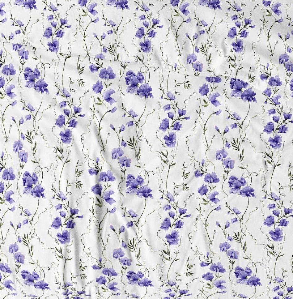 100% Kokvilnas audums-puķu zirņi 125 g/m²