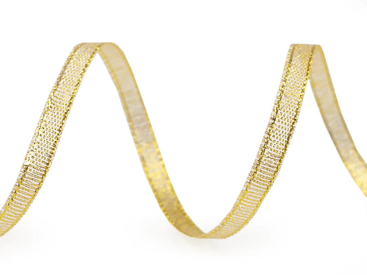 Brokāta lente ar lureksu | 6 mm 22,5 m |zelta vai sudraba