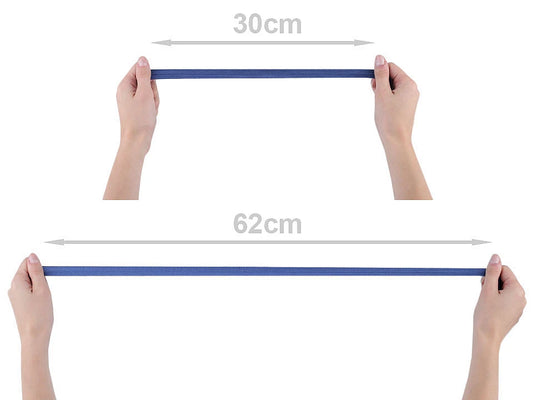 Pārlocītā gumija–1,6 cm rudzupuķu zila ar spīdumu