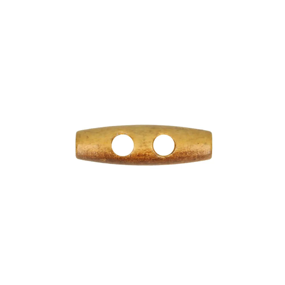 Koka aizdares poga (toggle), brūna, 50 mm