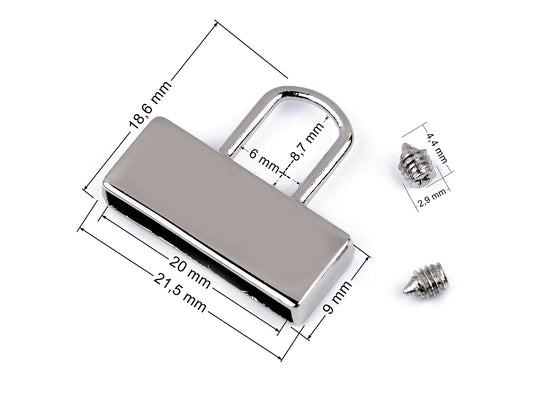 Siksnas, rokassprādzes gala stiprinājums ar cilpu 20 mm|dažādu toņu