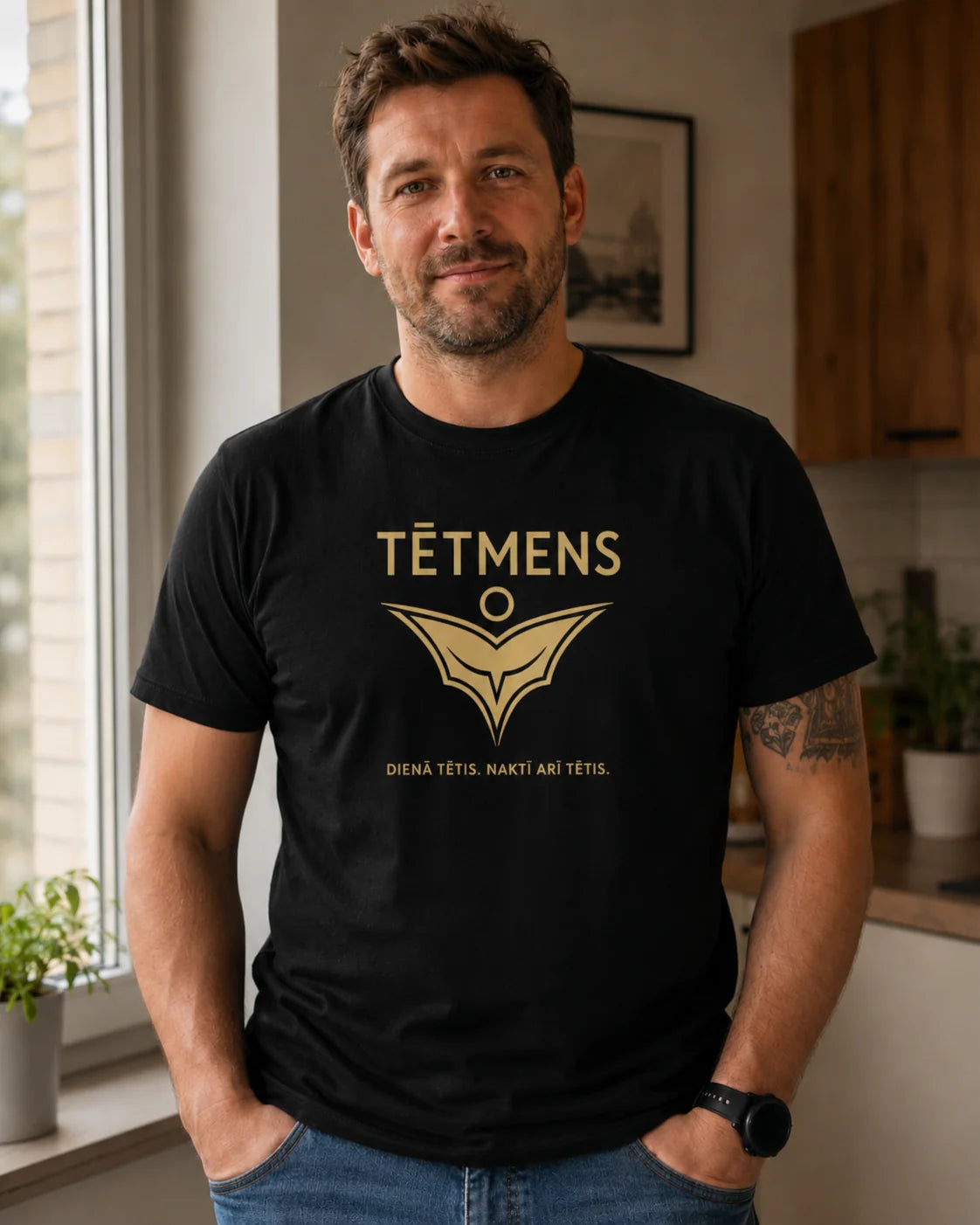 Organiskās kokvilnas T-krekls "TĒTMENS"