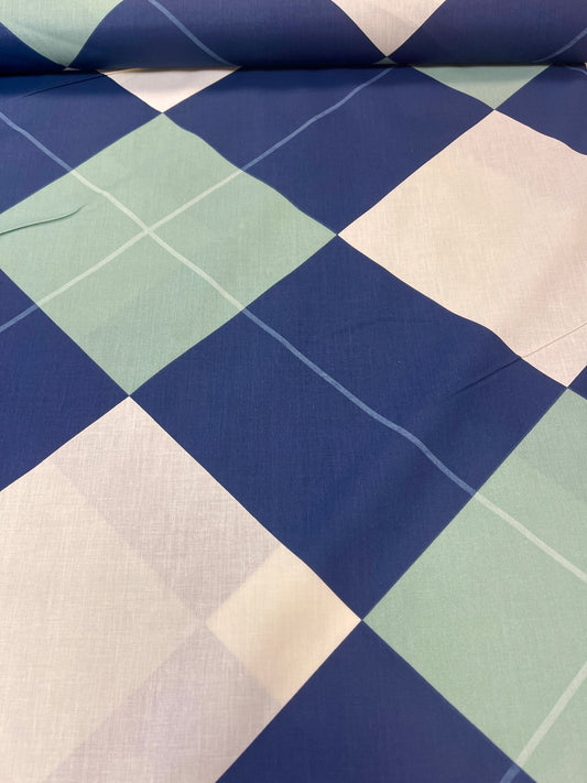 100% Kokvilnas audums-rūtis 220cm 146 g/m²