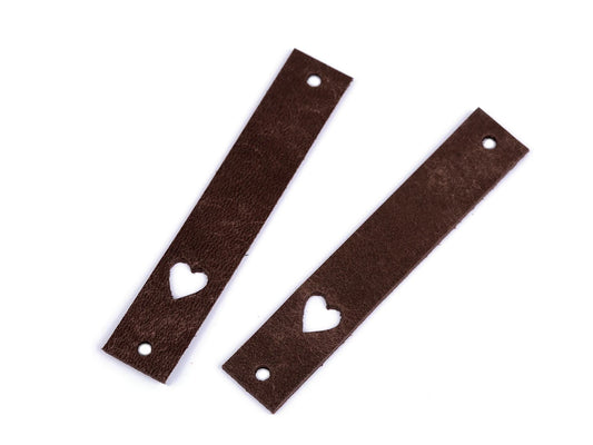 Ādas etiķete ar sirds izgriezumu tonis #4