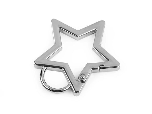 Metāla karabīne zvaigznes formā – 12 mm|dažādu toņu