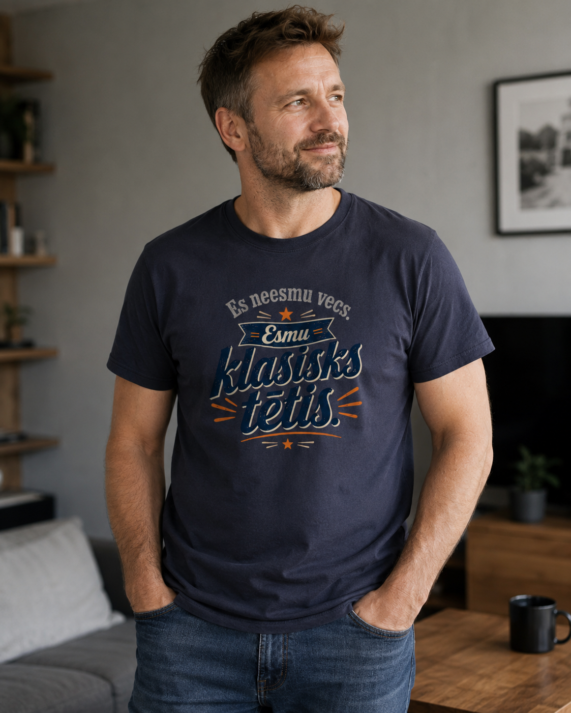 Organiskās kokvilnas T-krekls "Es neesmu vecs. Esmu klasisks tētis"