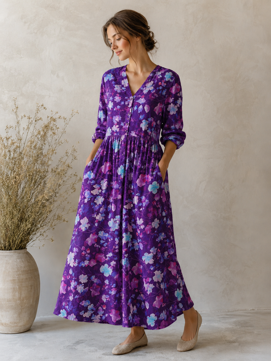 Lins ar kokvilnu-lapas uz purpura toņa fona 170 g/m²