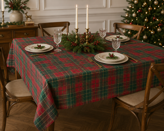 Premium 100% Cotton Fabric - Christmas Checks 120 g/m²