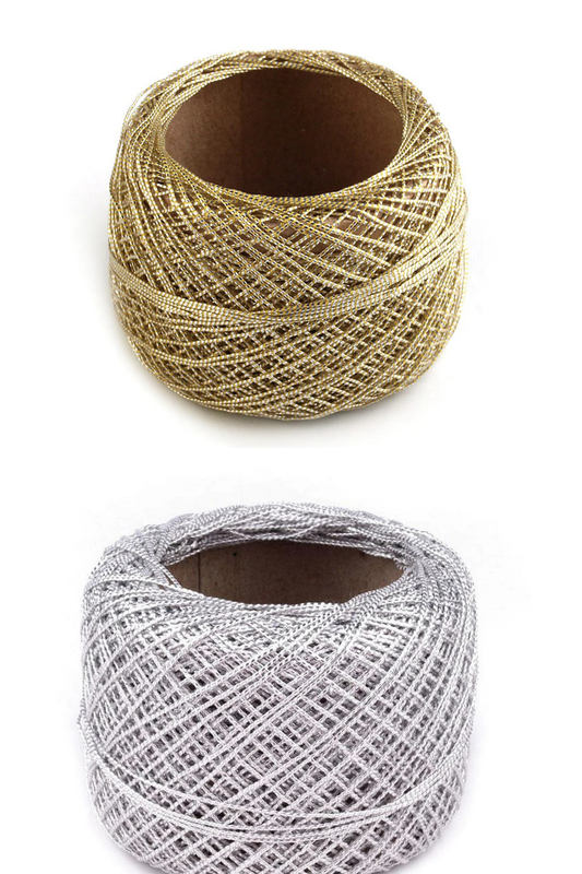 Tambordiegi, metāliska aukliņa  Ø0,5mm, 50m,  zelta, sudraba