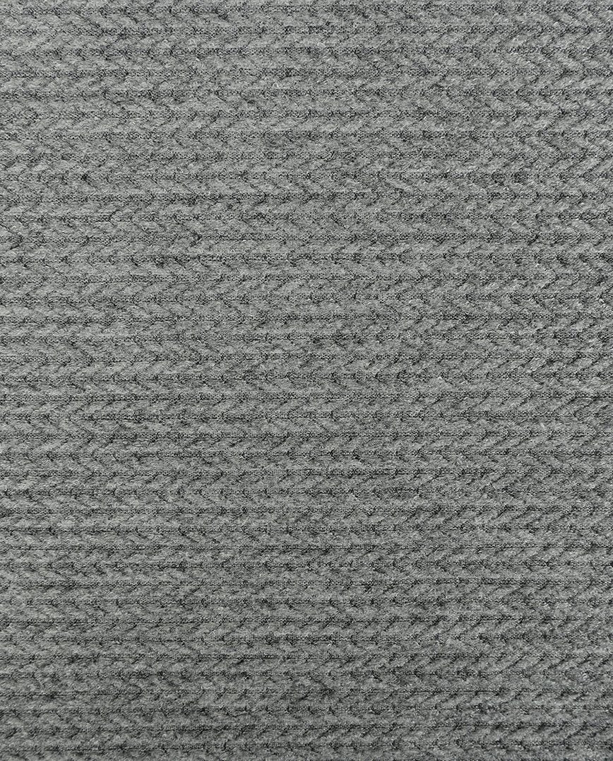 Attēls ar Adīts žakarda audums ar pīnēm - pelēks tonis 350 g/m² – pieejams Šarlotes audumi