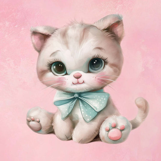 Cilpiņtrikotāžas panelis 40x50 cm - kaķēns 250 g/m²