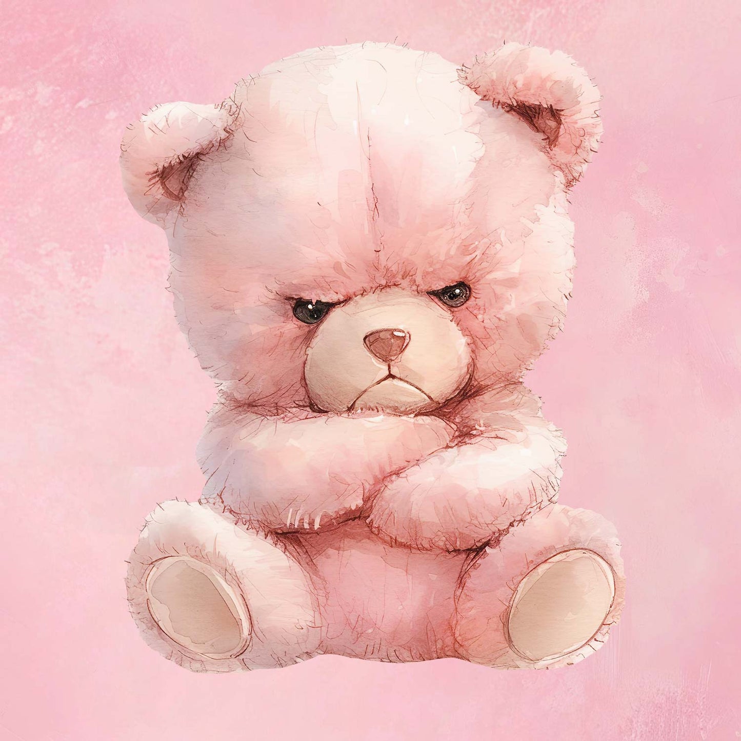 Cilpiņtrikotāžas panelis 40x50 cm - piktais lācēns 250 g/m²