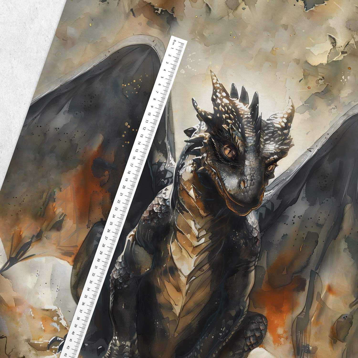 Attēls ar Cilpiņtrikotāžas panelis 40x50 cm - pūķis 250 g/m² – pieejams Šarlotes audumi