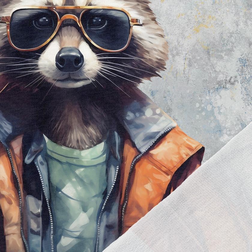 Attēls ar Cilpiņtrikotāžas panelis - jenots stilīgā aviatora tēlā 250 g/m² | Dizains - 01 – pieejams Šarlotes audumi