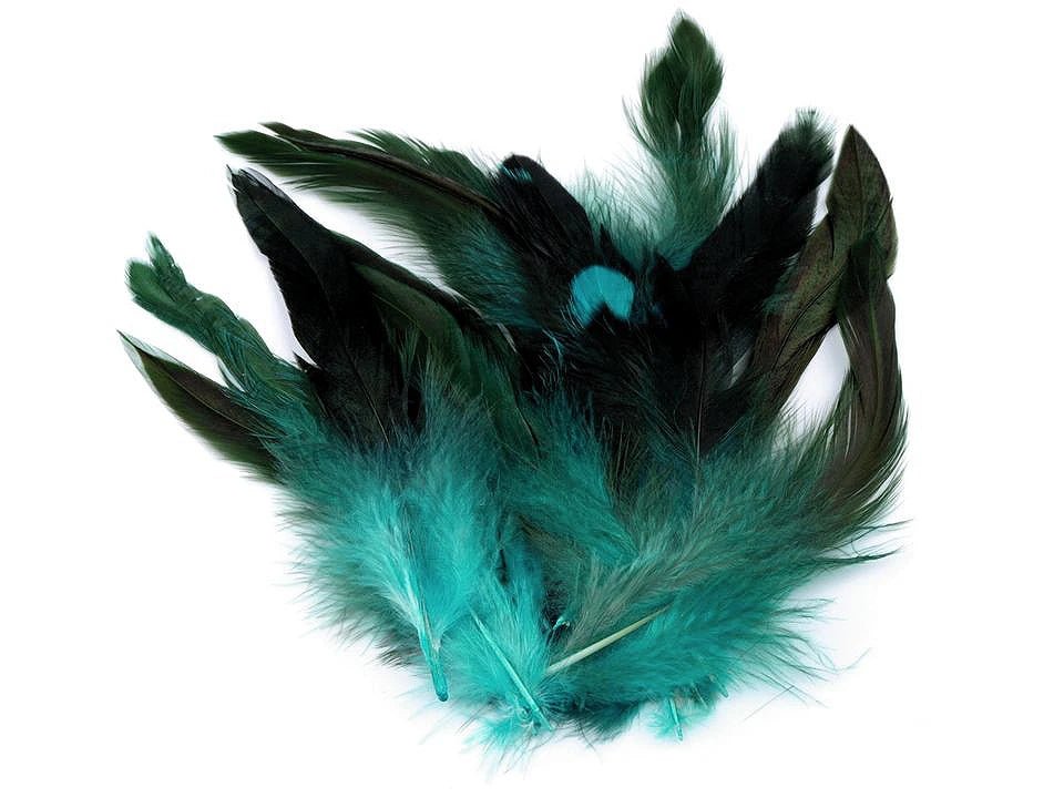 Image de plumes décoratives de poule 6–20 cm, 20 pièces | tons variés – disponible chez Šarlotes audumi