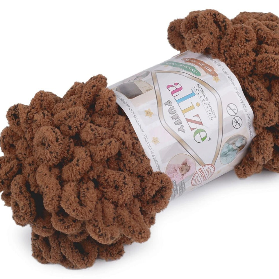 Dzija Yarn Alize Puffy - brūna 9 m 100g #321