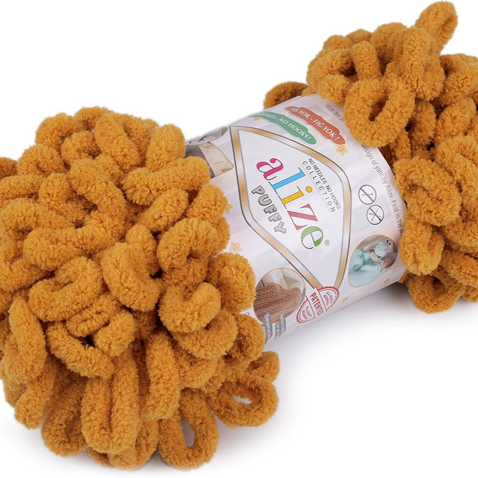 Dzija Yarn Alize Puffy - dūmakaini zaļa 9 m 100g #02