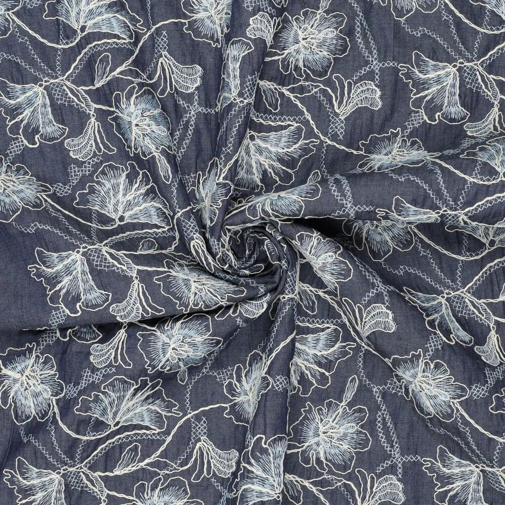 Džinsu audums - ar izšuvumu 200 g/m²