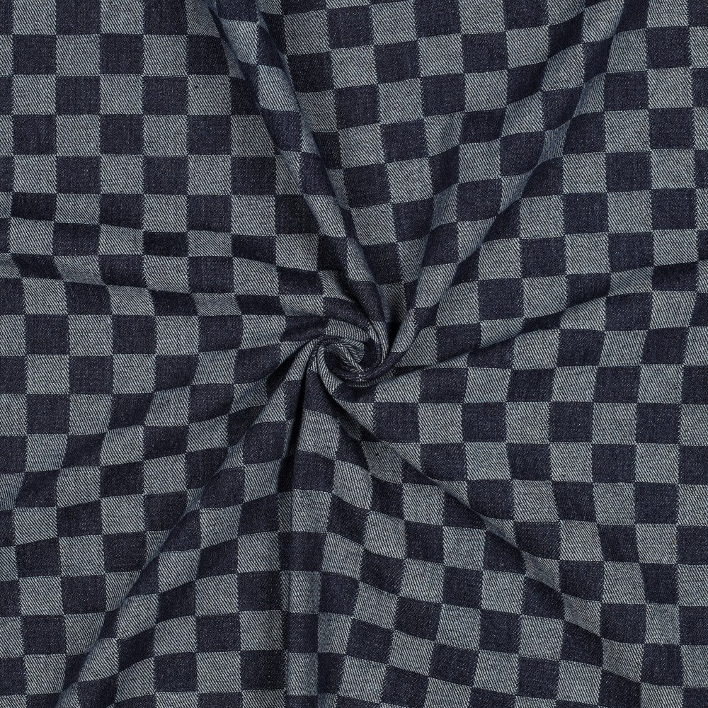 Džinsu audums - rūtis 330 g/m²