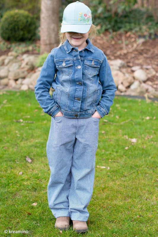 Džinsu audums - zils ar smalku svītriņu 230 g/m²