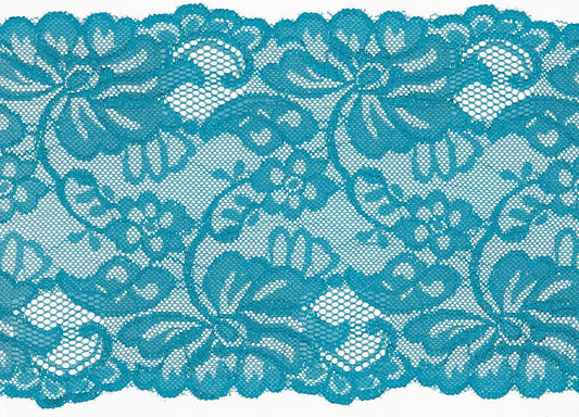 Elastīgā mežģīne - 15 cm - tirkīzzila