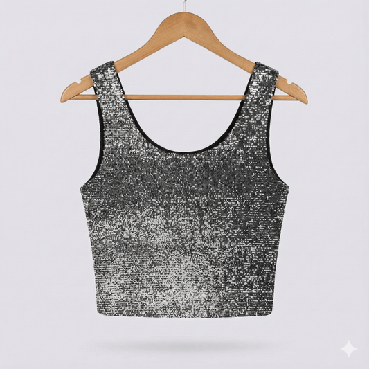 Attēls ar Fliteru audums - melns sudrabs 285 g/m² – pieejams Šarlotes audumi