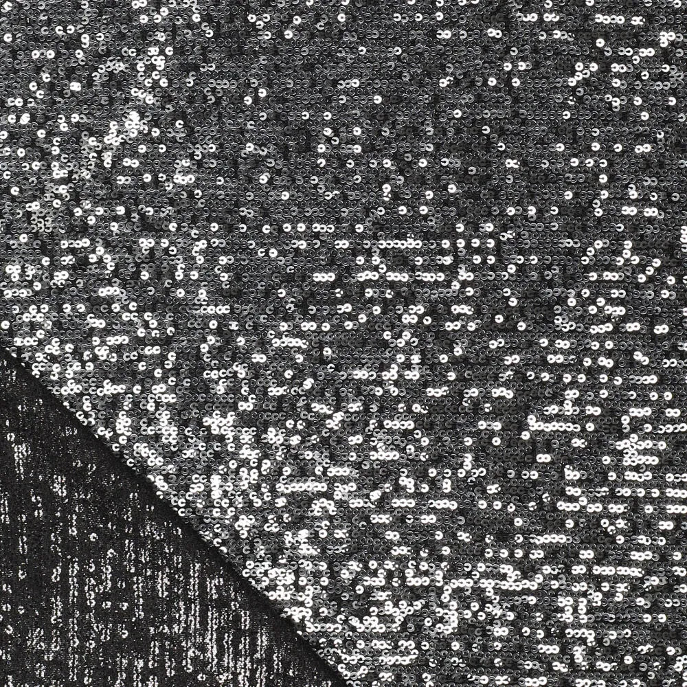 Attēls ar Fliteru audums - melns sudrabs 285 g/m² – pieejams Šarlotes audumi