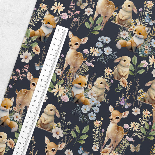 Kokvilnas cilpiņtrikotāža-zaķis ar stirniņu 250 g/m²