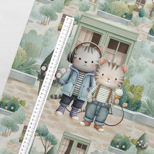 Cilpiņtrikotāžas panelis 40x50 cm-pilsētas runču pastaiga 250 g/m²