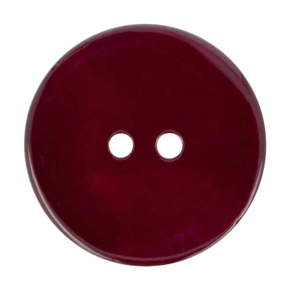 Image of a burgundy shell button – available online at Šarlotes audumi