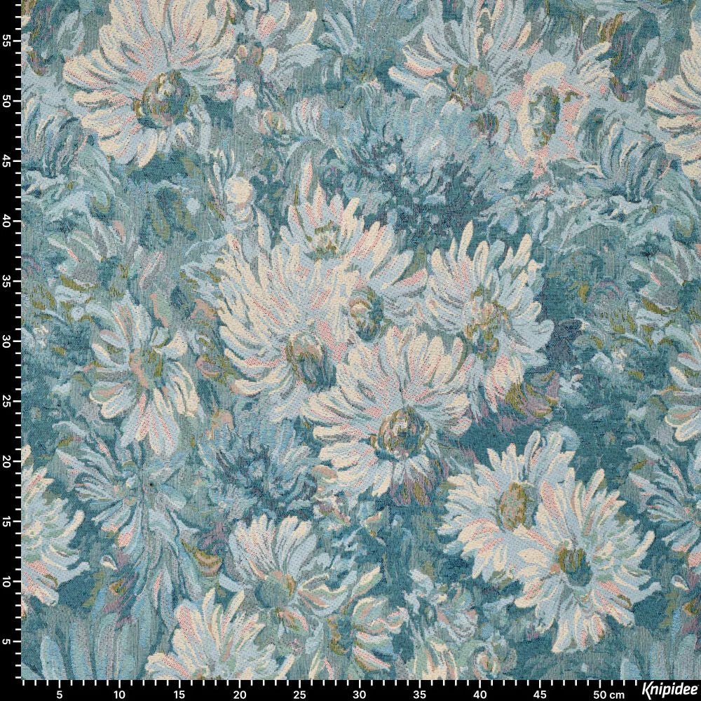 Gobelēns - zilie dārza ziedi 260 g/m²