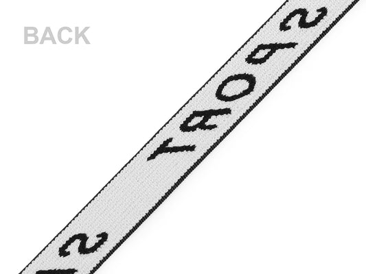 Attēls ar Gumija ar uzrakstu SPORT - 1.5 cm - balta – pieejams Šarlotes audumi