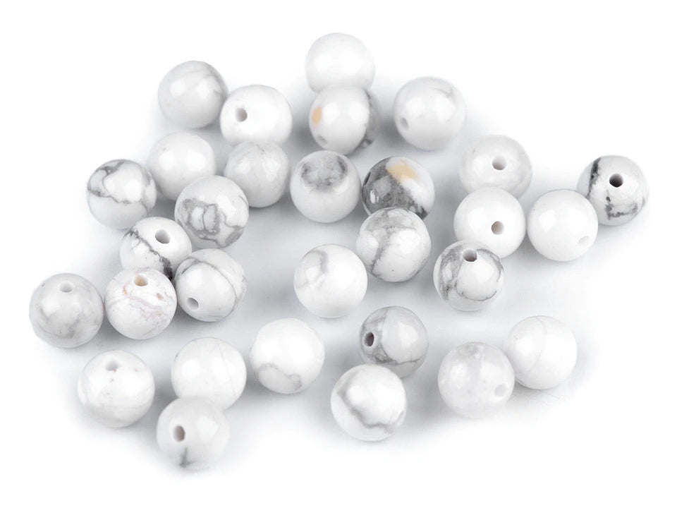 Howlīta minerālu / dārgakmeņu pērlītes| Ø6 mm| 10 gab.
